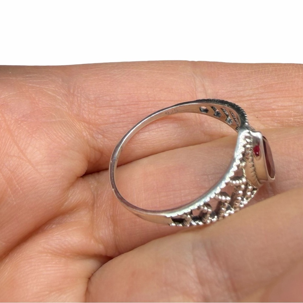 Hessonite Garnet Ring Size 8 Solid 925 Sterling S… - image 7